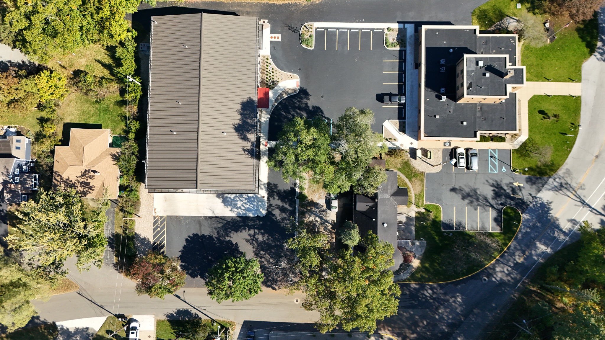 Overhead view of St. Lawrence Avenue and the Public Safety Building site: roadway improvements and civil site work from separate H&A projects · October 23, 2026